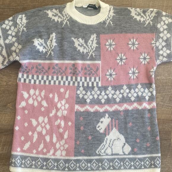 Vintage Fair Isles Polar Bear Sweater Size M-L - Picture 1 of 9